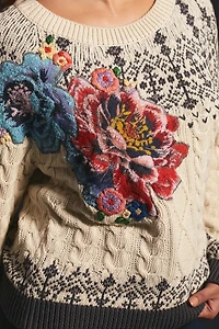 Cable-Knit Fair Isle Sweater