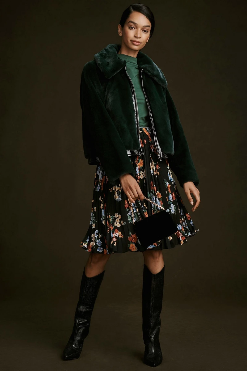 Maeve Zip Up Faux Fur Jacket