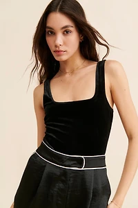 Good American Velvet Modern Tank Bodysuit