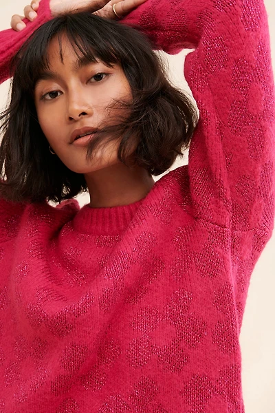 En Saison Metallic Floral Sweater