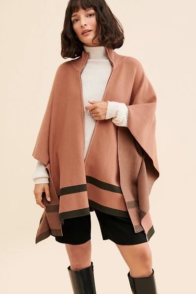 Flat White Zip-Up Poncho