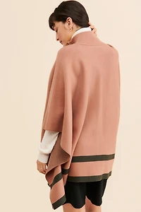 Flat White Zip-Up Poncho