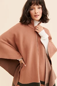 Flat White Zip-Up Poncho