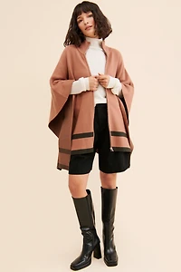 Flat White Zip-Up Poncho