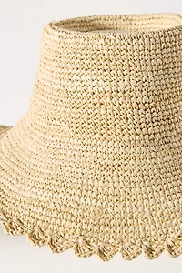 Raffia Boater Hat