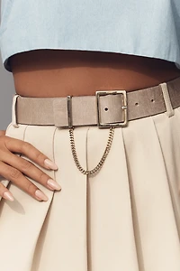 Streets Ahead Gold Chain Leather Belt
