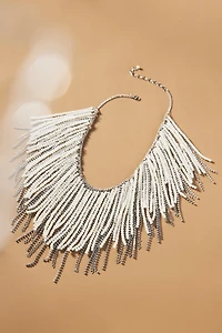 Vieste Rosa Sensational Sparkle & Pearl Fringe Necklace