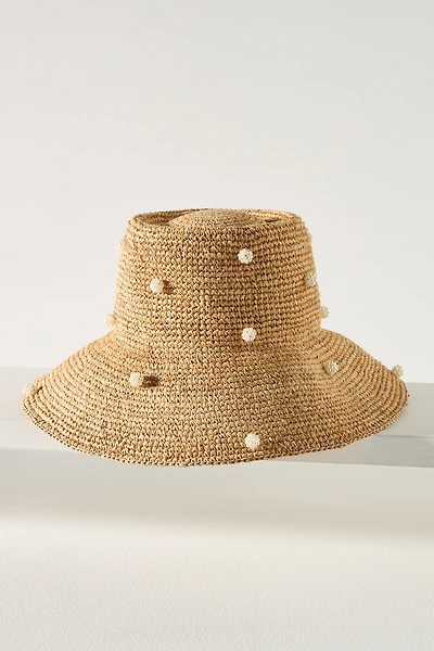 San Diego Hat Co. Embellished Straw Bucket Hat