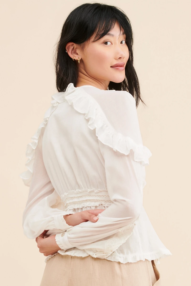 FARM Rio V-Neck Wrap Tie Top