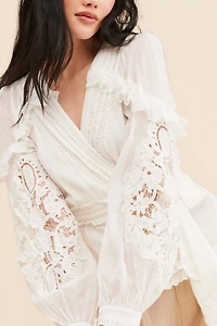 FARM Rio V-Neck Wrap Tie Top
