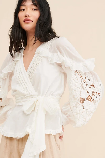 FARM Rio V-Neck Wrap Tie Top