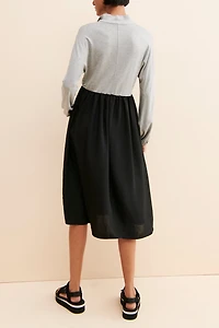 Amadi Mixed Media Quarter Zip Dress