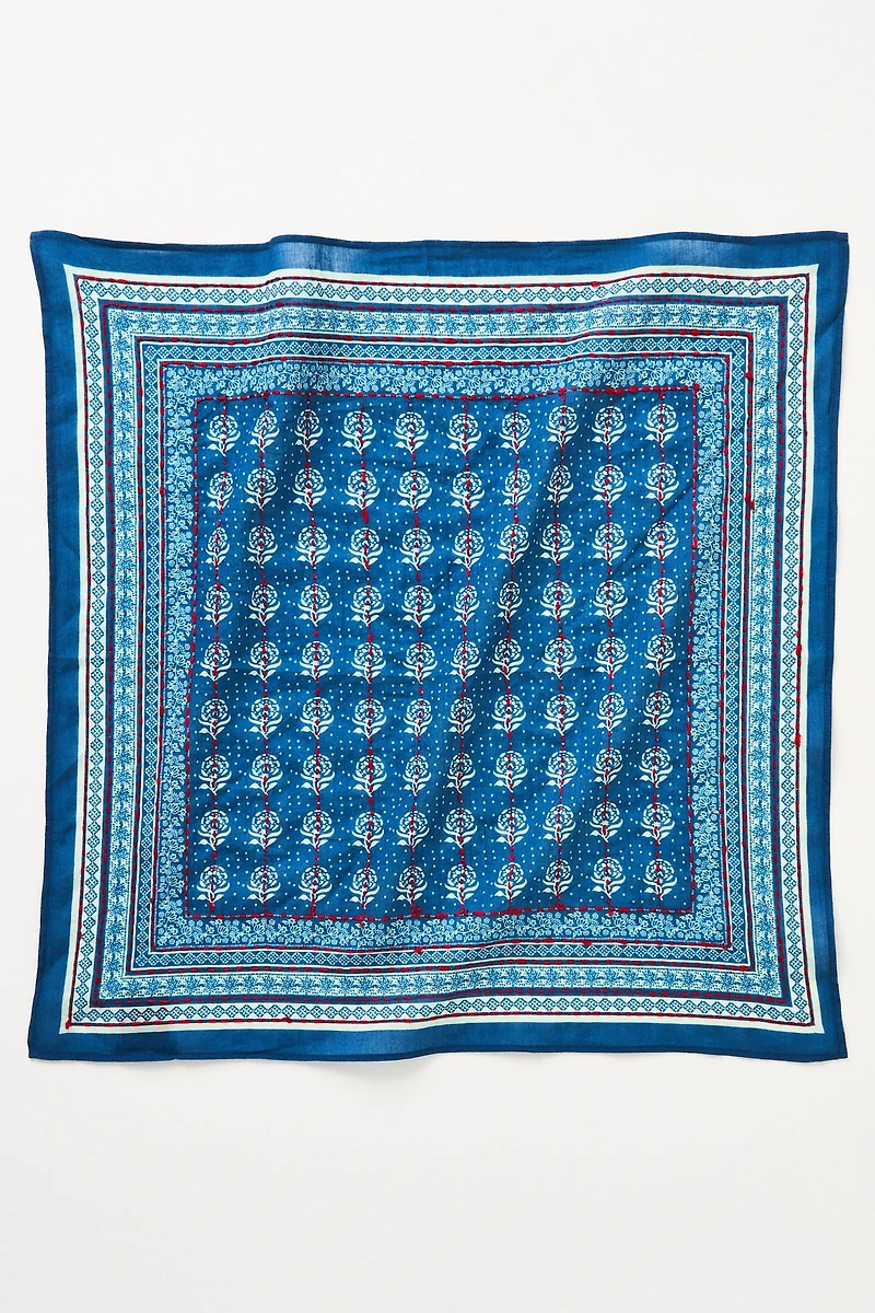 Vismaya Floral Block Print Scarf