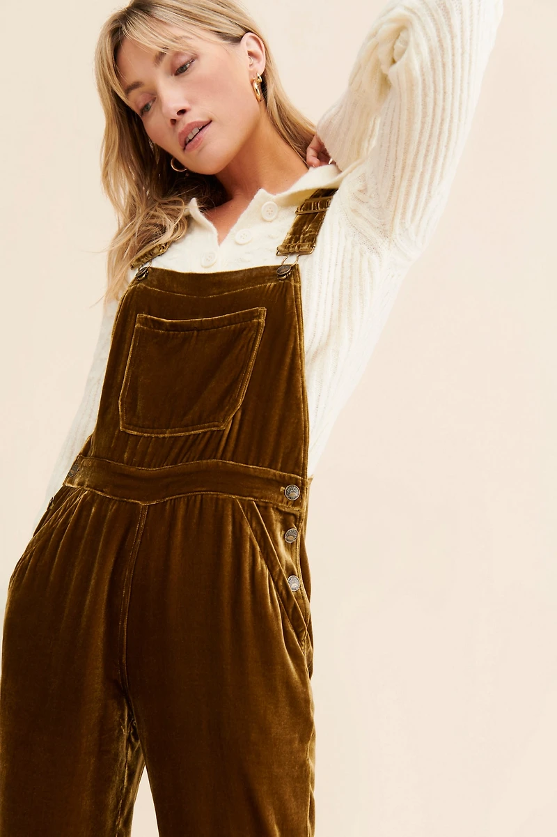 Faherty Silky Velvet Overalls