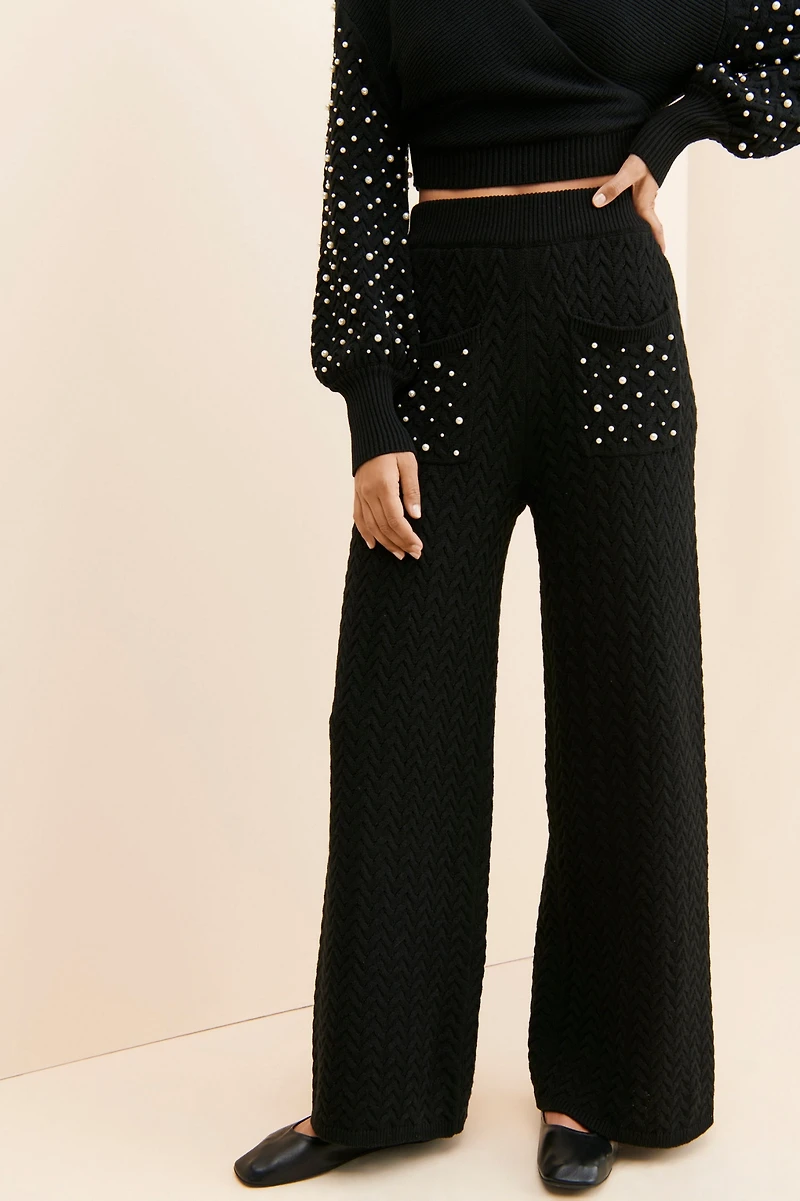 4SI3NNA Faux Pearl Pants