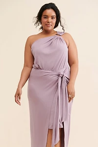 Eloquii One-Shoulder Wrap Skirt Dress
