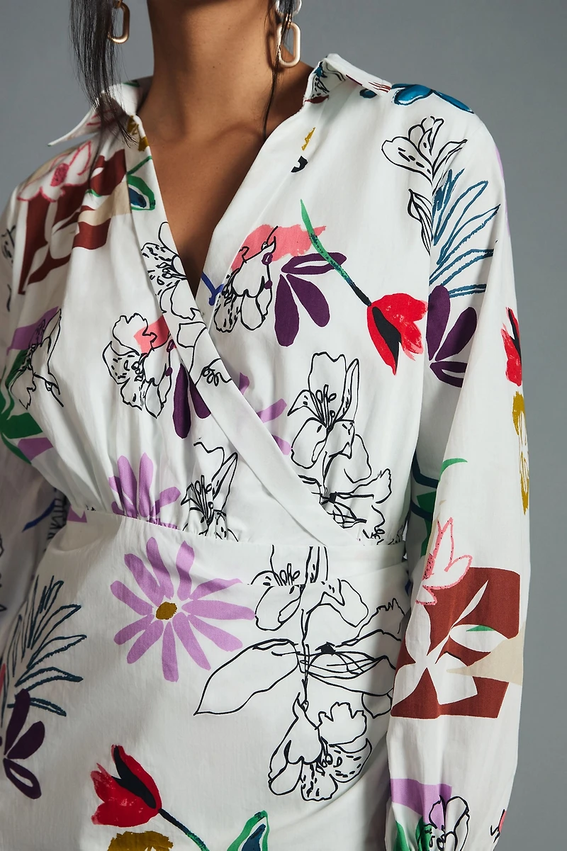 Maeve V-Neck Floral Mini Dress