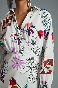 Maeve V-Neck Floral Mini Dress