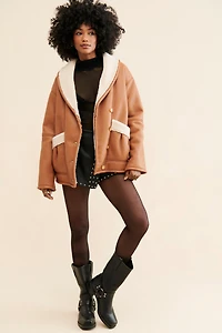 Nuuly x [BLANKNYC] Vegan Leather Sherpa Lined Coat
