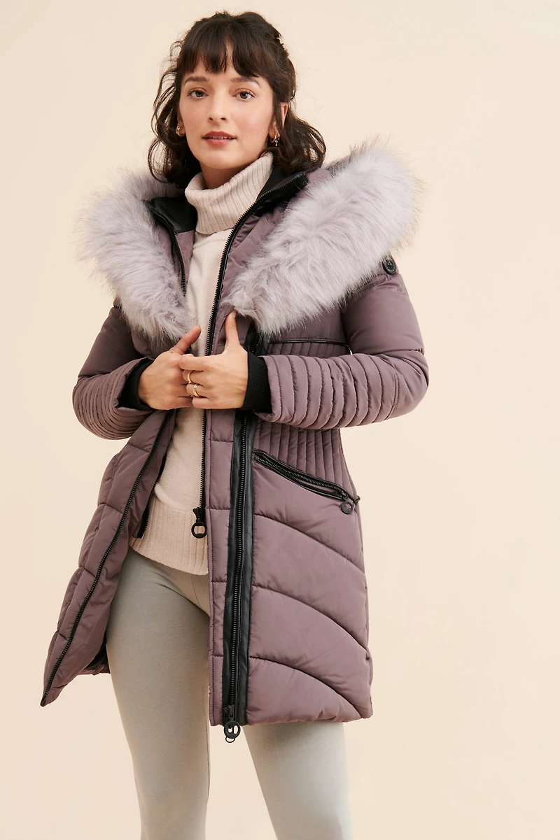 Noize Gigi Faux Fur Hood Puffer