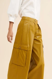 Corey Lynn Calter Cargo Wide Leg Vegan Leather Pants