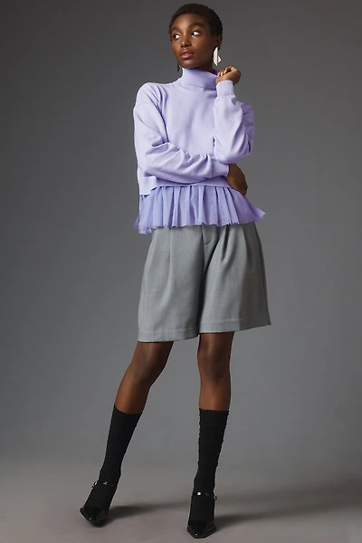 Sunday Brooklyn Turtleneck Peplum Sweater