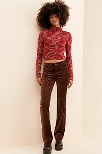 Maeve Ruched Mock Neck Sweater