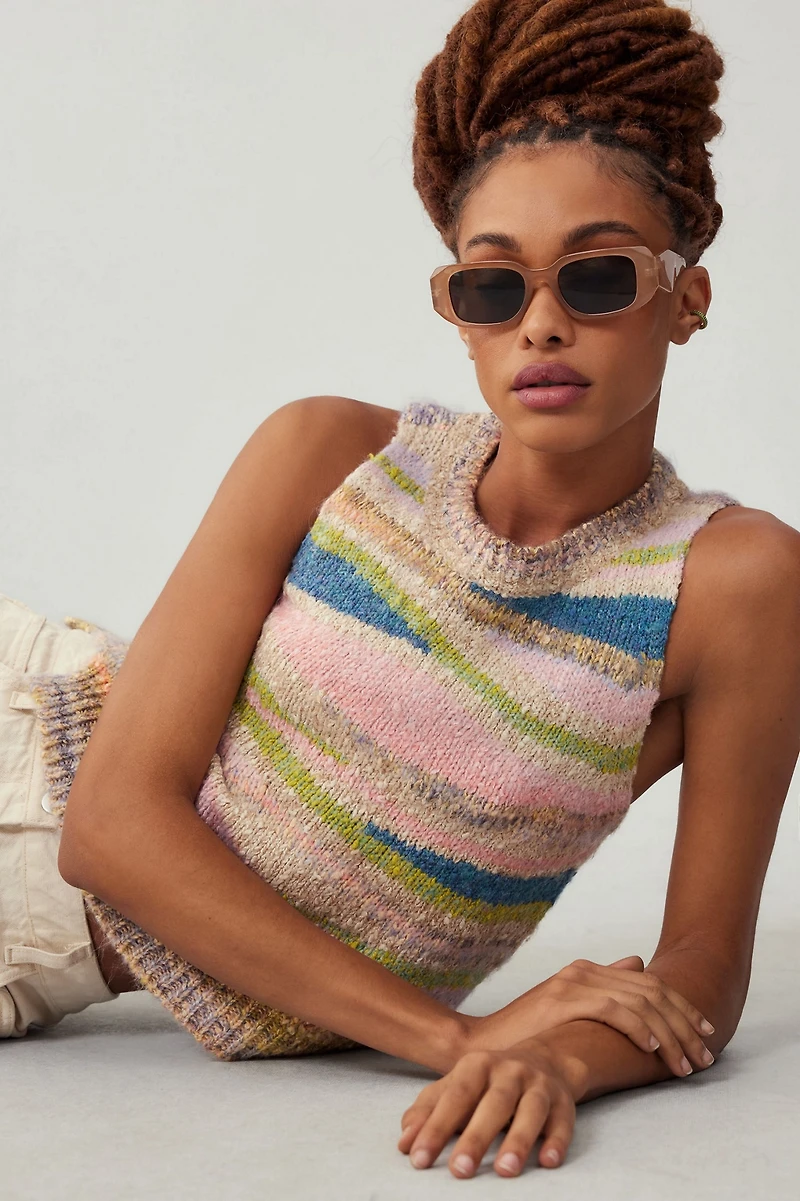 Abstract Knit Sweater Tank