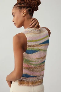Abstract Knit Sweater Tank