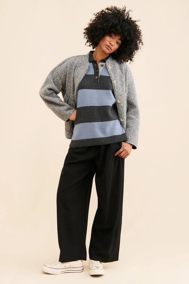 Madewell Jill Stripe Rugby Polo Top