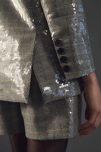 Maeve Plaid Sequin Blazer