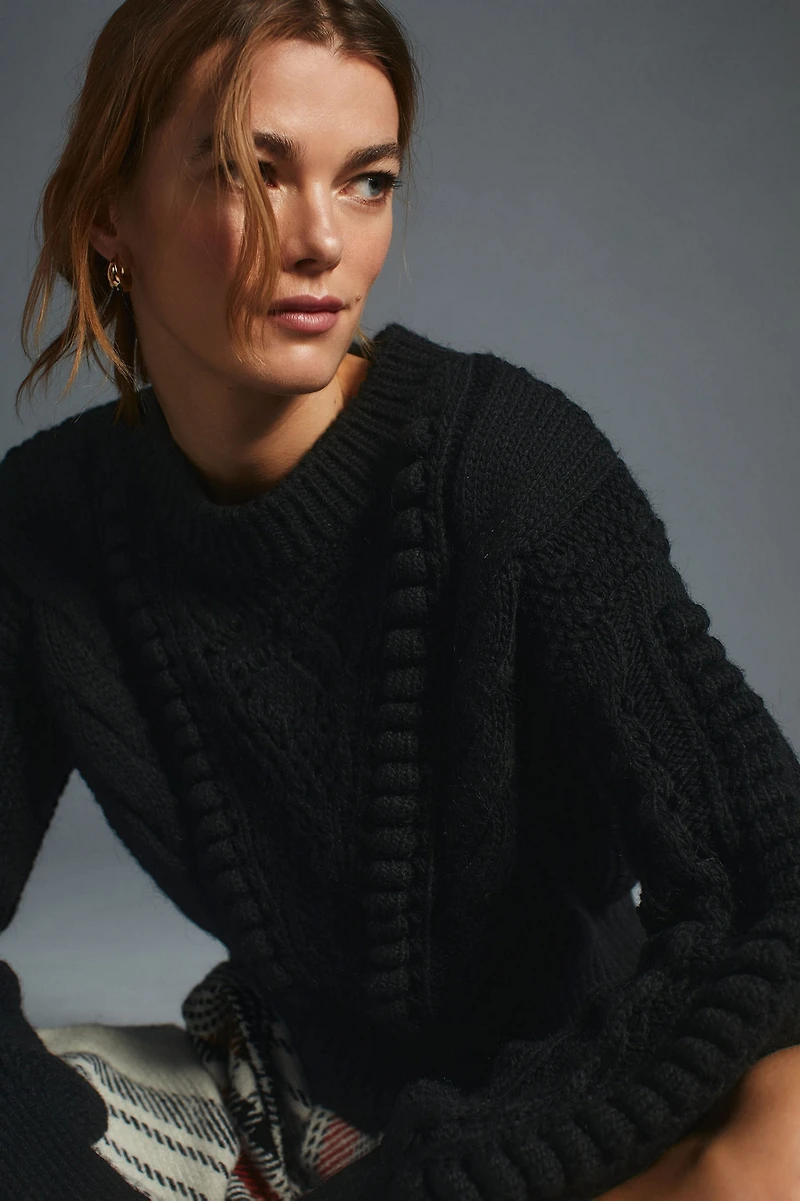 Textured Cable Knit Sweater