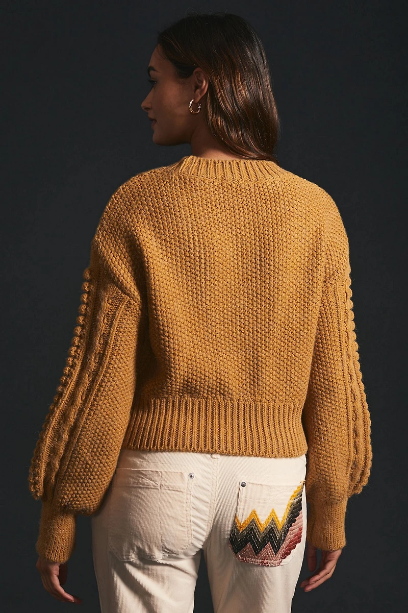 Textured Cable Knit Sweater