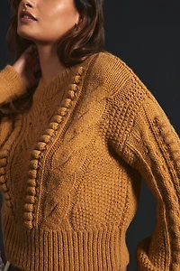 Textured Cable Knit Sweater