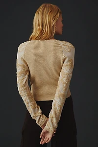 Lace-Sleeved Sweater