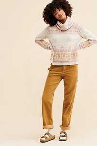 Pilcro Abstract Cowl Neck Sweater
