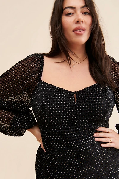 Du Paradis Velvet Burnout Mini Dress