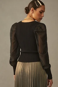Puff Sleeve Shimmer Sweater