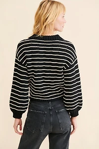 Sage The Label Striped Button-Up Sweater