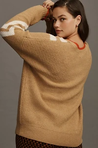 Maeve Slouchy Plunging V-Neck Pullover Sweater