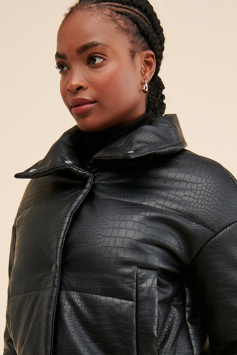 Jules Kae Vegan Leather Croc Anastasia Jacket