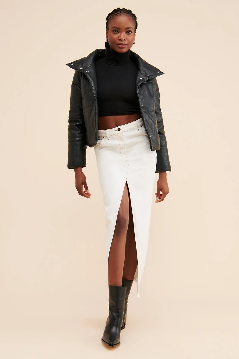 Jules Kae Vegan Leather Croc Anastasia Jacket