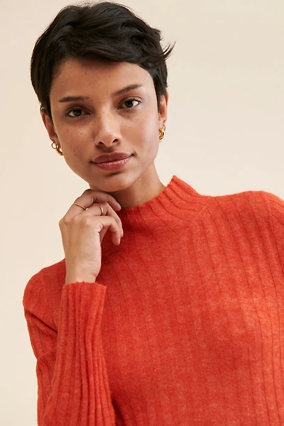 Madewell Harry Sheer Mock Neck Sweater
