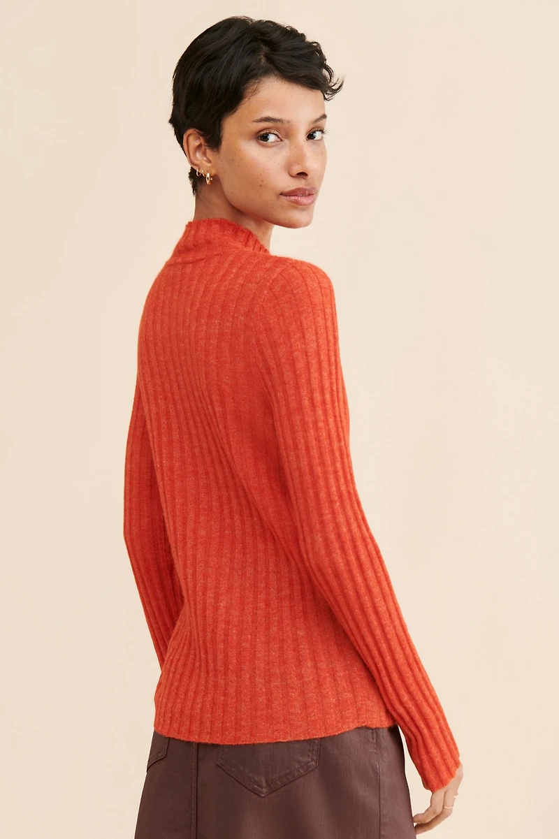 Madewell Harry Sheer Mock Neck Sweater