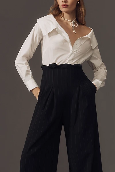 Maeve Corseted Shirting Twofer Jumpsuit