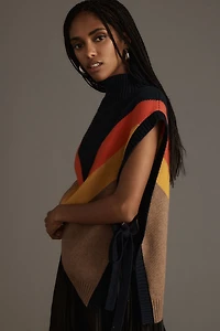Maeve Varsity Stripe Poncho Sweater Vest