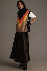 Maeve Varsity Stripe Poncho Sweater Vest