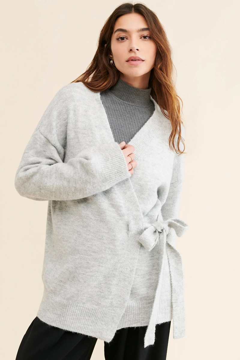 Little Lies Oversized Wrap Knit Top
