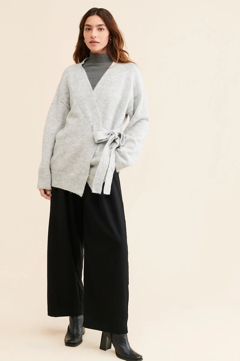 Little Lies Oversized Wrap Knit Top