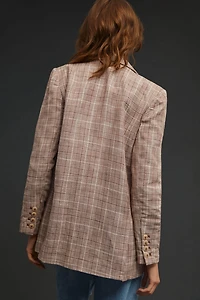 Maeve Double-Breasted Plaid Blazer